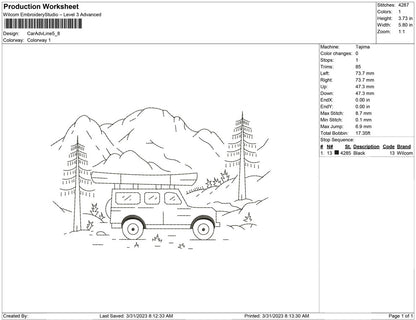 Car Adventure line Art