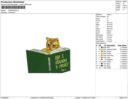 Cat Reading Book
