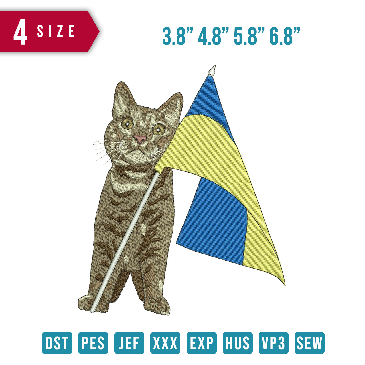 Cat ukraine flag