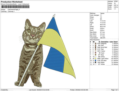 Cat ukraine flag