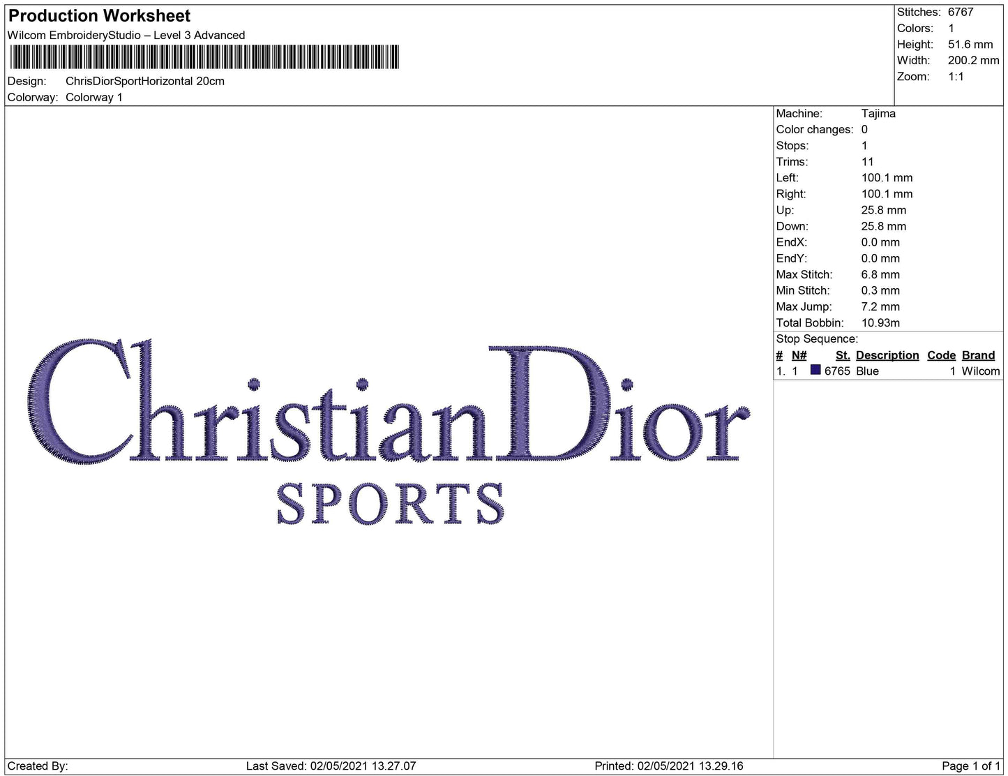 Christian Dior Sport horizontal