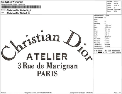 Christian Dior Atelier
