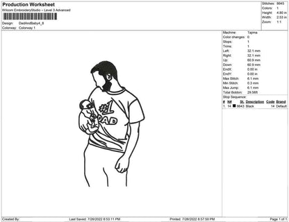 Dad and Baby line art