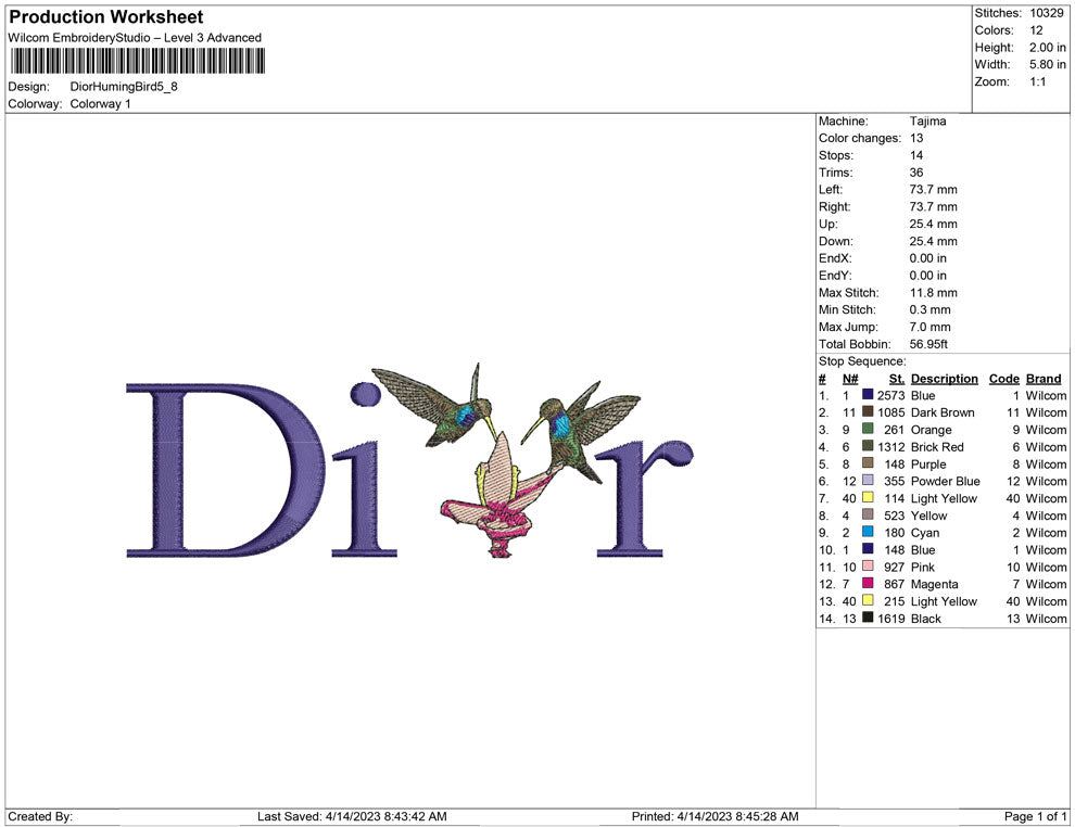 Dior Hummingbird
