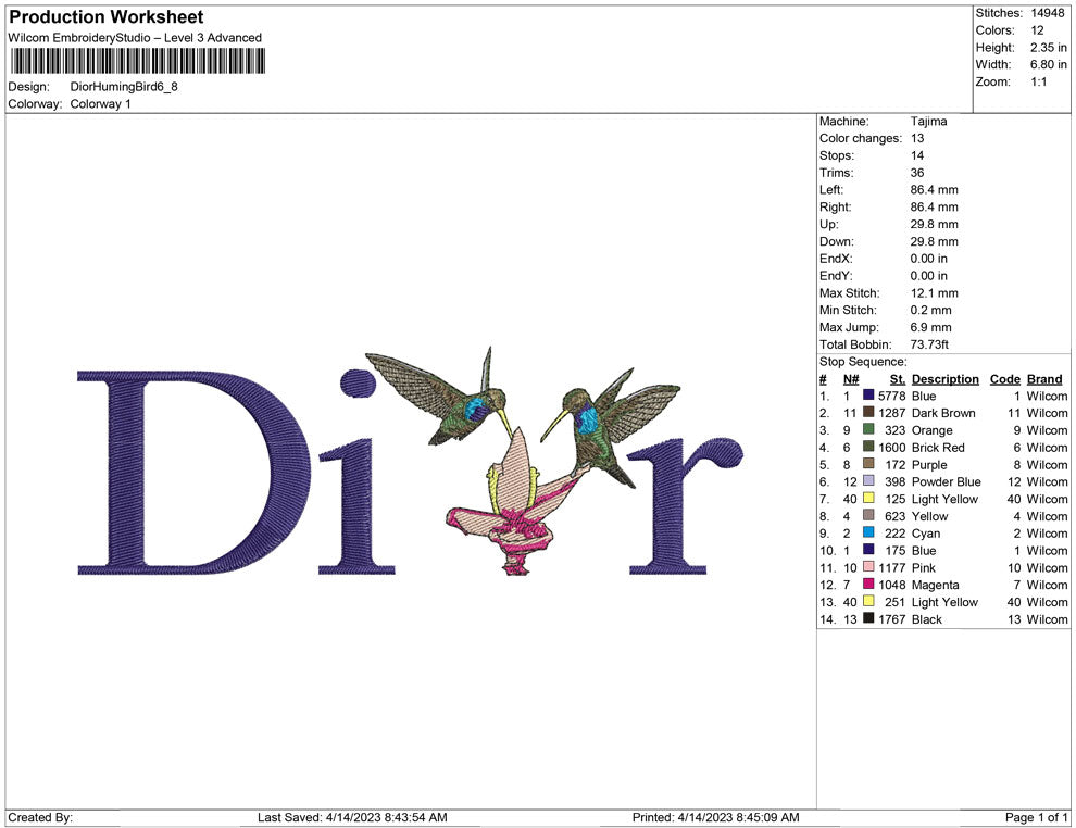 Dior Hummingbird