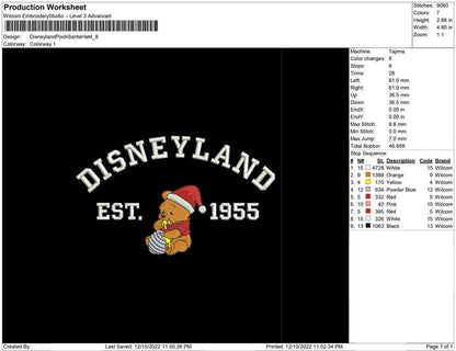 Disneyland Pooh Santa hat