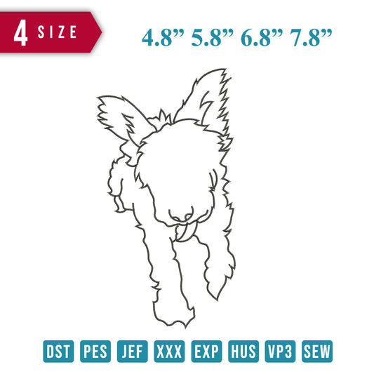 Dog Outline Hairy A