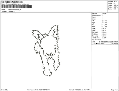 Dog Outline Hairy A