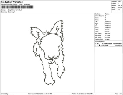 Dog Outline Hairy A