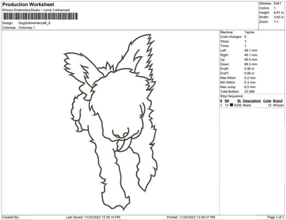 Dog Outline Hairy A