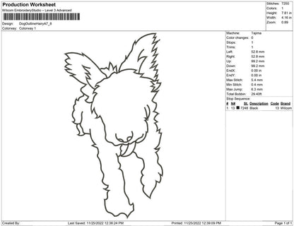 Dog Outline Hairy A