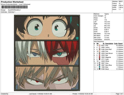 Eyes My hero Academia Panel