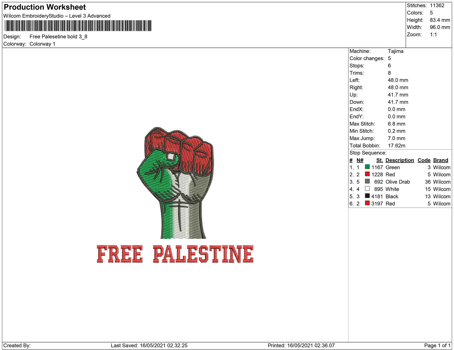 Freies Palästina fett