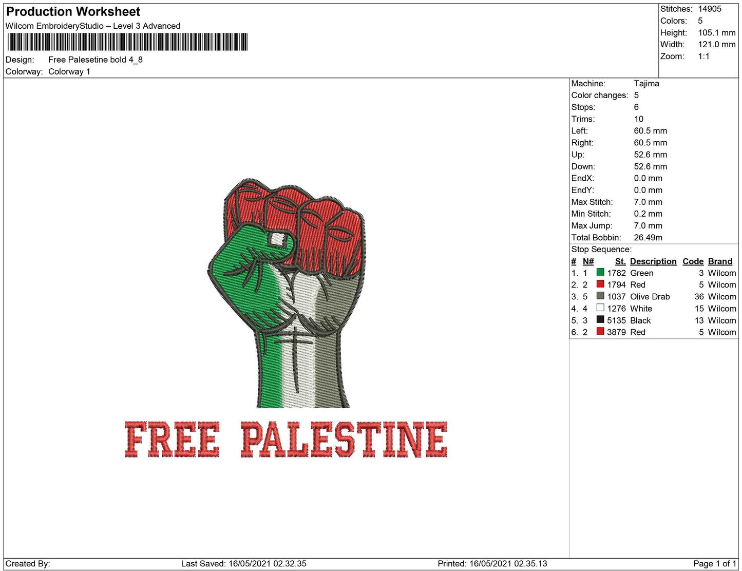 Freies Palästina fett