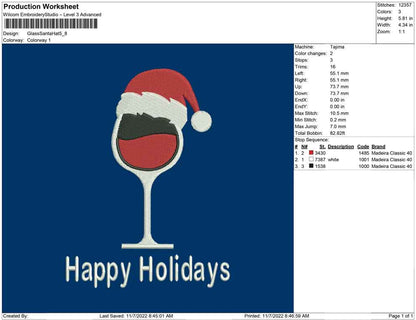 Glass Hat Santa