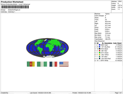 Globe and flags