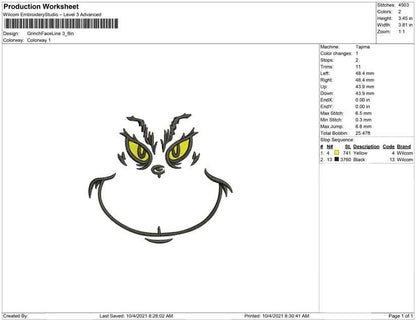 Grinch Face line art