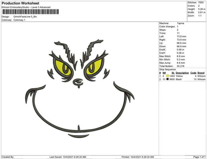Grinch Face line art