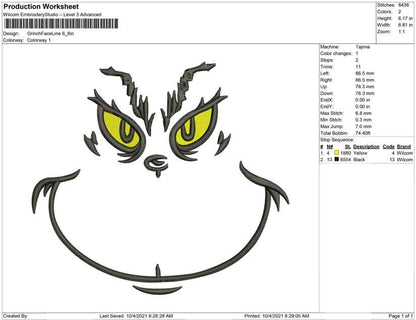 Grinch Face line art