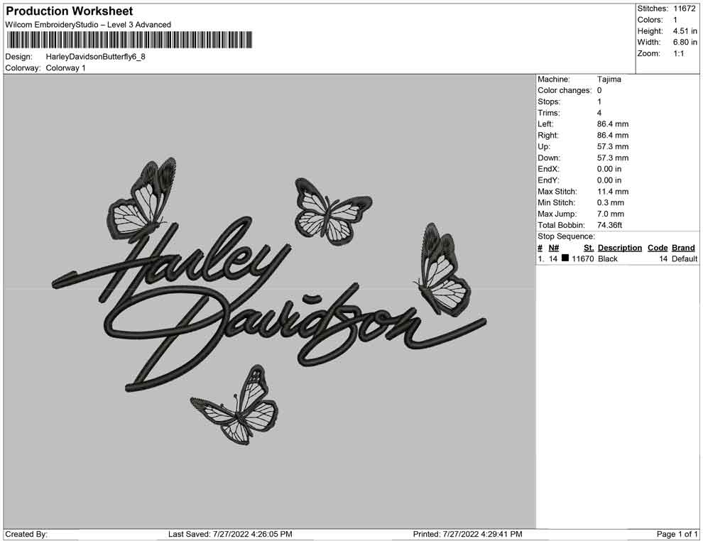Harley Davidson Butterfly