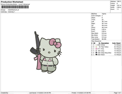 Hello kitty with gun