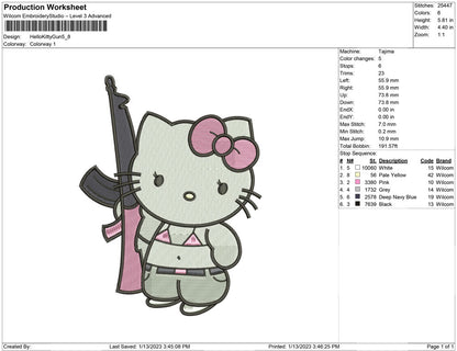 Hello kitty with gun