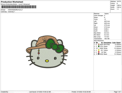 Hello kitty Bad bunny hat