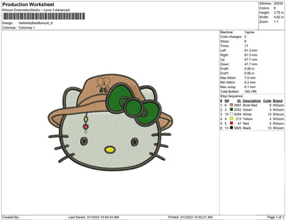 Hello kitty Bad bunny hat