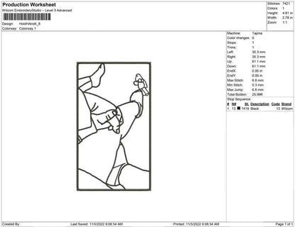 Hold Hand Line Art