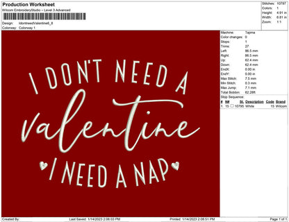 I don't need Valentine