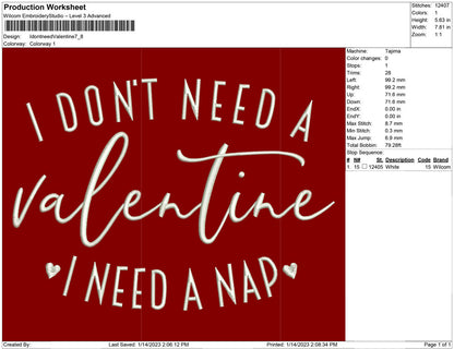 I don't need Valentine
