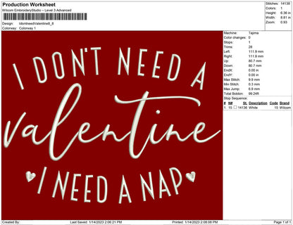 I don't need Valentine