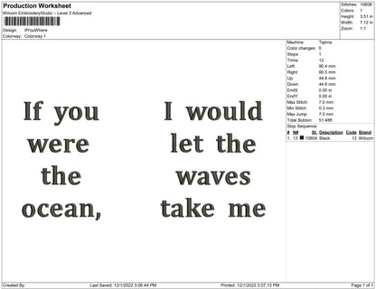 If you where the ocean