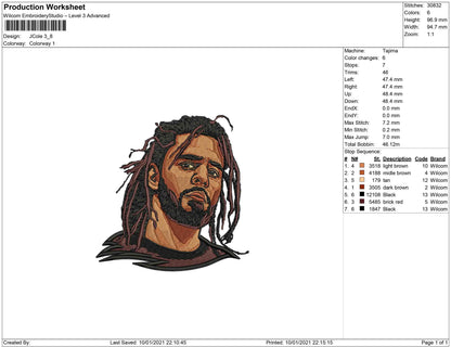 J cole Embroidery