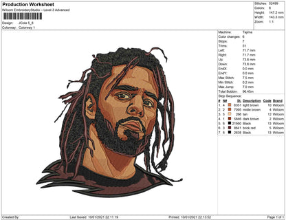 J cole Embroidery