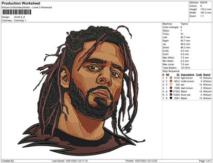 J cole Embroidery