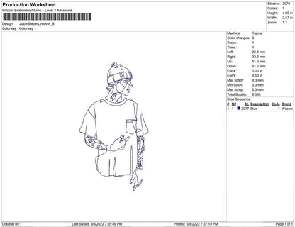Justin Bieber Line Art