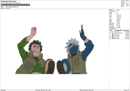 Kakashi and guy No BG BIG size