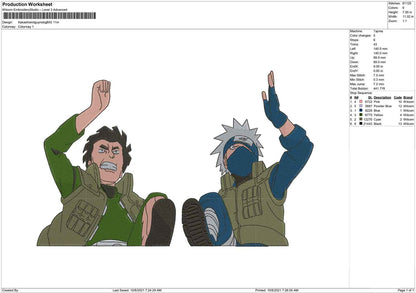 Kakashi and guy No BG BIG size