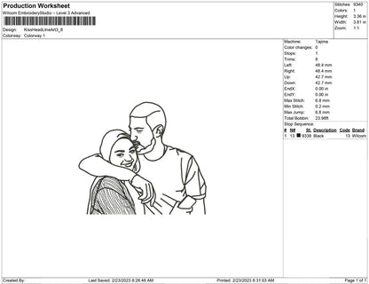 kiss Head Line Art
