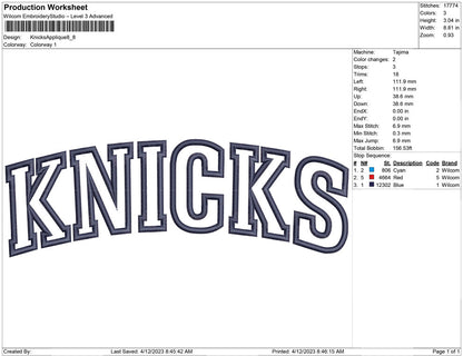 Knicks Applique