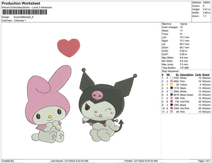 Kuromi and melody love
