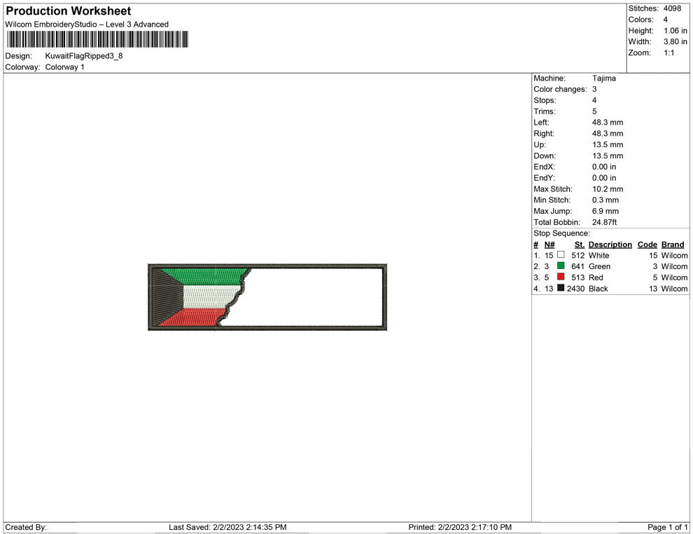 Kuwait Flag ripped