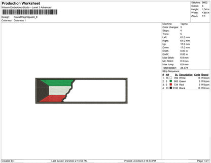 Kuwait Flag ripped