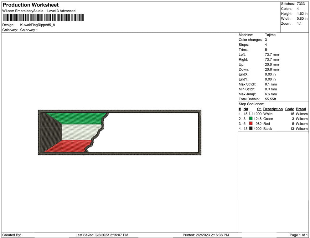Kuwait Flag ripped