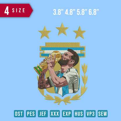 Messi kissing Trophy