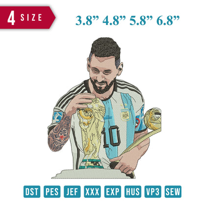 Messi trophy smile