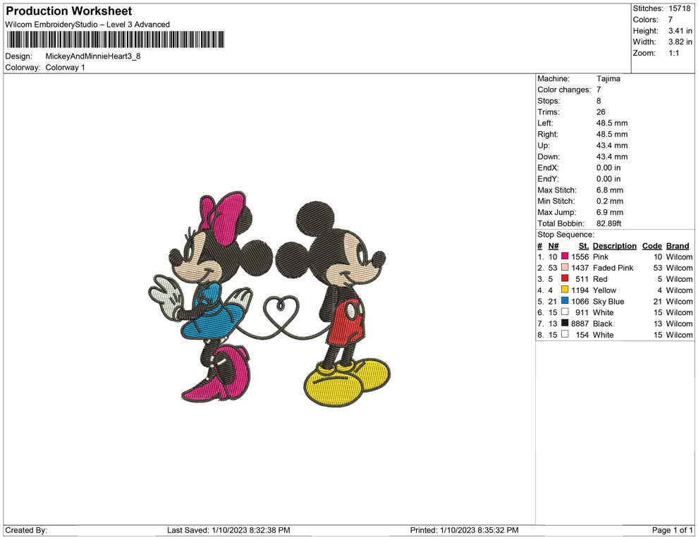Mickey and minnie Heart