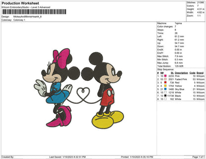 Mickey and minnie Heart