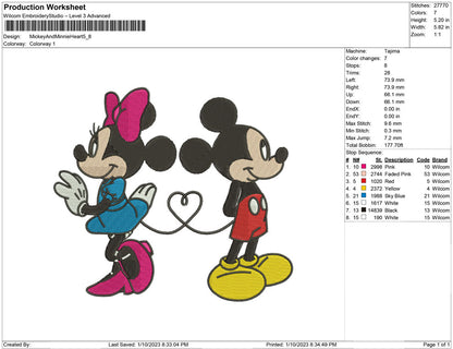 Mickey and minnie Heart